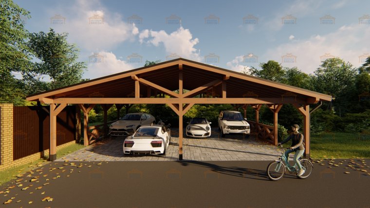 Навес для двух автомобилей