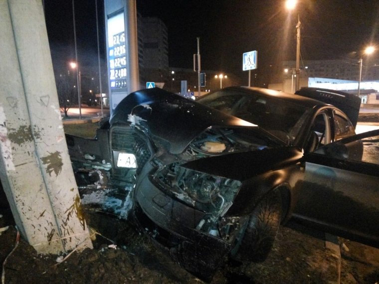 Аварии в городе зимой вечер ночь