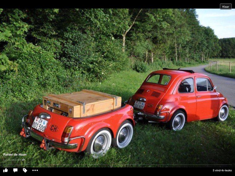 Fiat 500 с прицепом