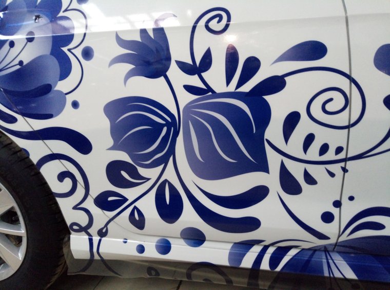 Аэрография в стиле Гжель