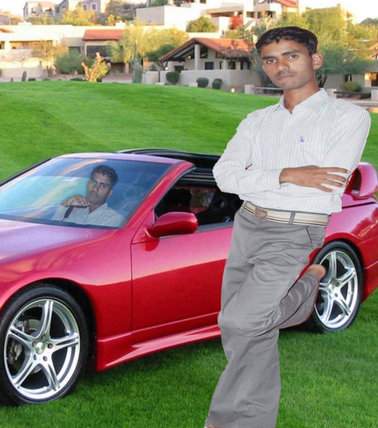 Парень на фоне машины