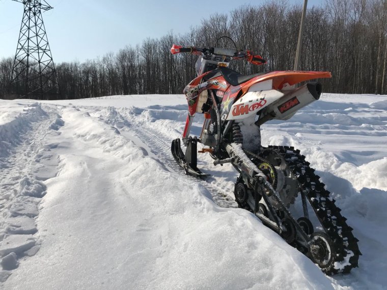 Гусеничная приставка к мотоциклу