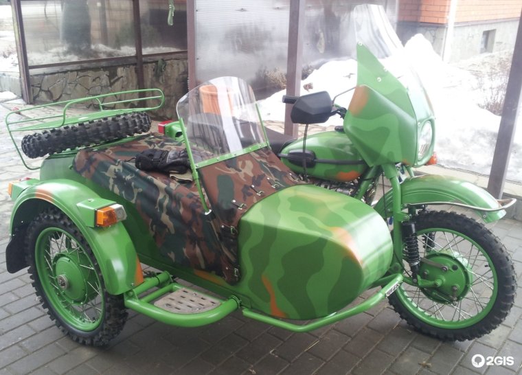 Урал с коляской зеленый