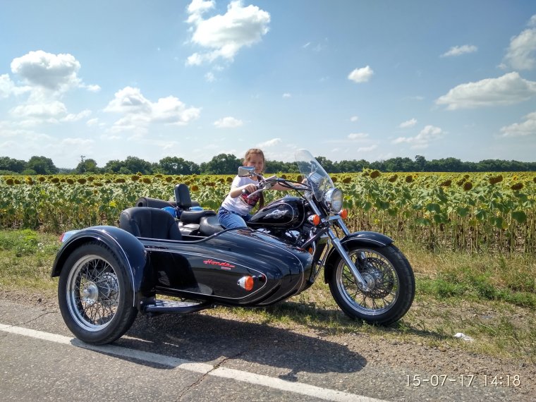 Honda Steed с коляской