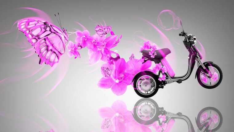 Мотоцикл в цветах картинки