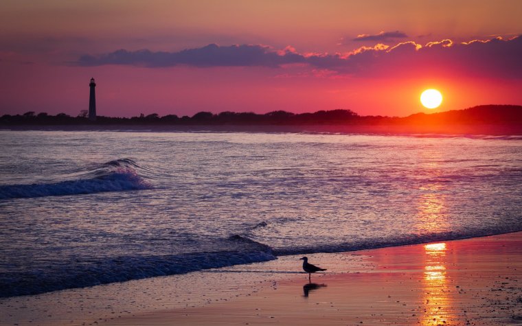 Берег моря закат