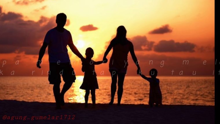 Силуэт счастливой семьи