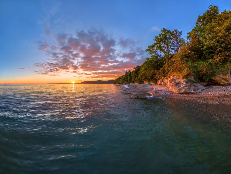 Абхазия Цандрипш белые скалы закат