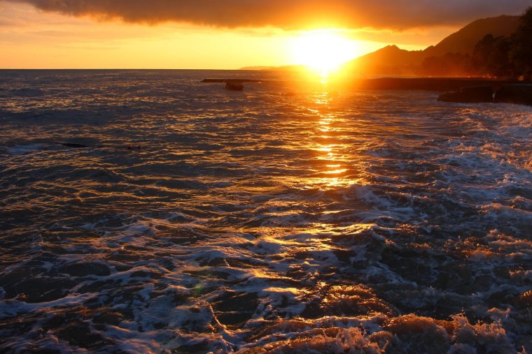 Абхазия Гагра закат море