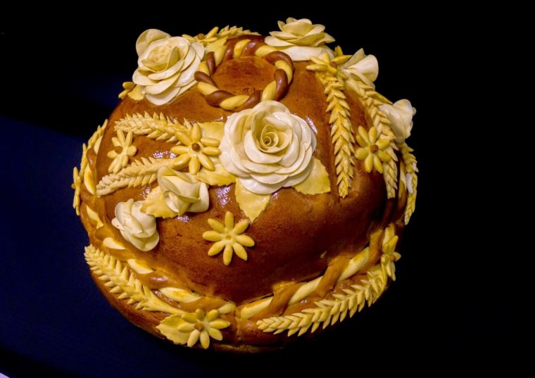 Свадебный каравай золотой Колос