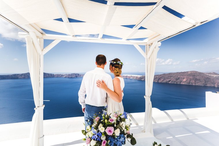 Свадебная церемония на Санторини