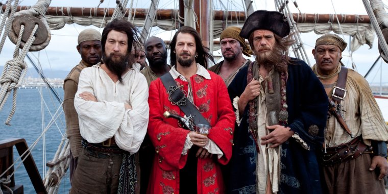 Пираты Карибского моря Орландо Блум и Джеффри Раш