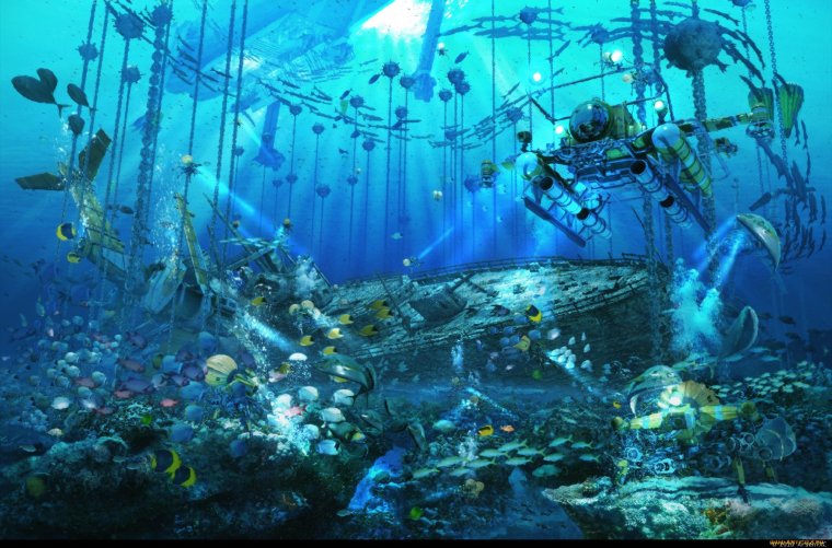 Подводный пейзаж фэнтези