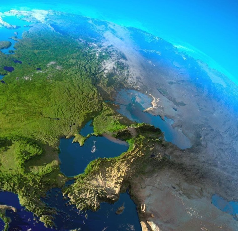 Каспийское море вид из космоса