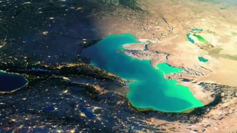 Каспийское море снимок из космоса