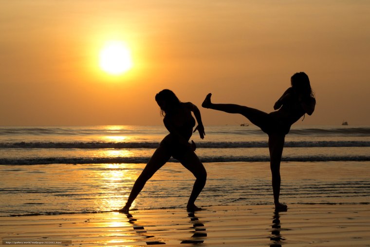 Лучшие подруги на закате