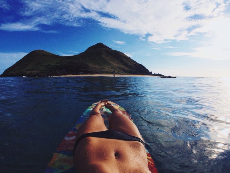 Селфи с пляжа океана