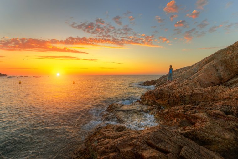 Рассвет на море обои