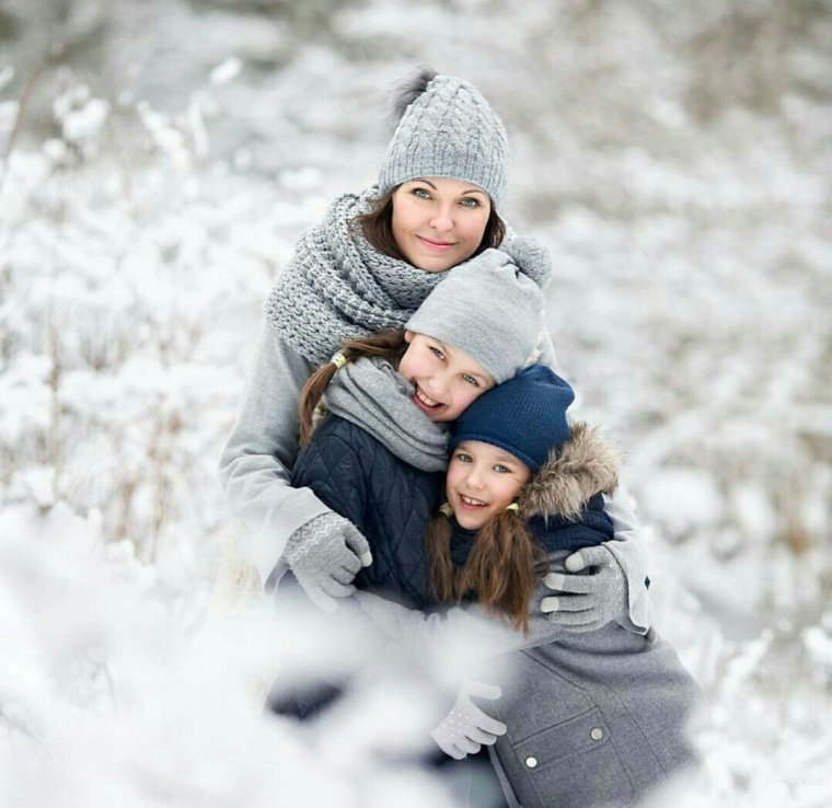 Зимняя семейная фотосессия