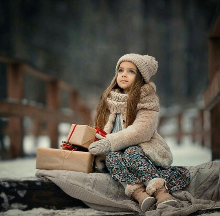 Детская зимняя фотосессия на улице