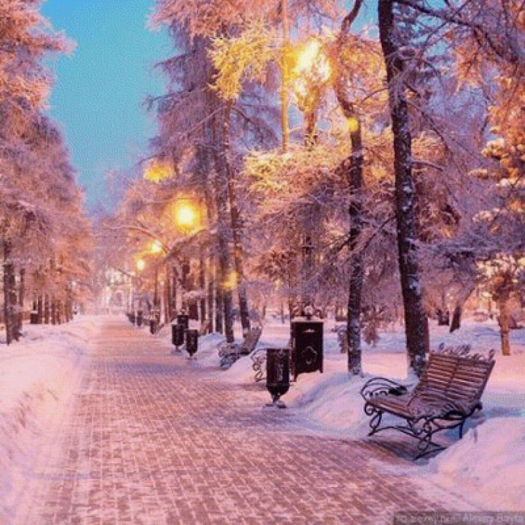 Зимний городской пейзаж