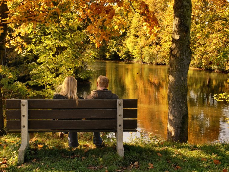 Осенняя фотосессия на лавочке