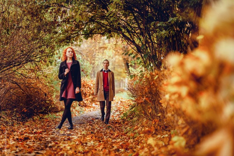 Пикник в осеннем лесу