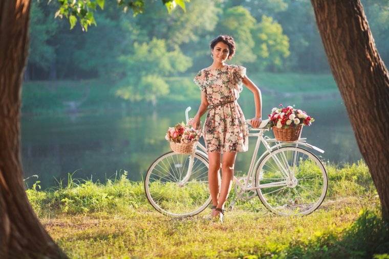 Фотосессии с велосипедом на природе