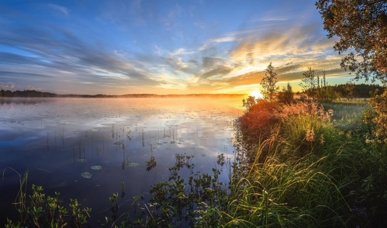 Рассвет на озере