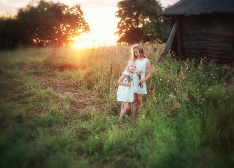 Детская фотосессия в деревне