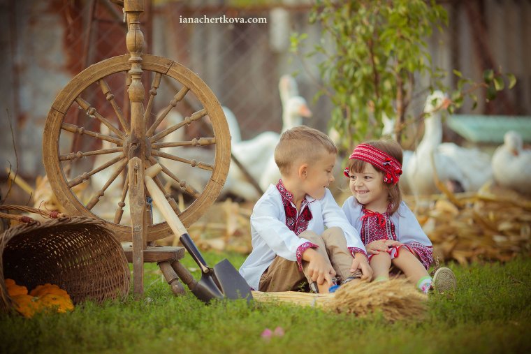 Детская фотосессия в деревне