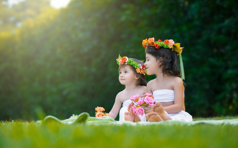 Фотосессия на природе дети с венком