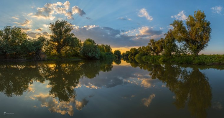Дельта реки Волга в Астрахани