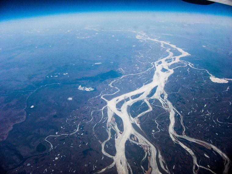 Река Енисей из космоса