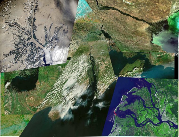 Дельта Волги космический снимок
