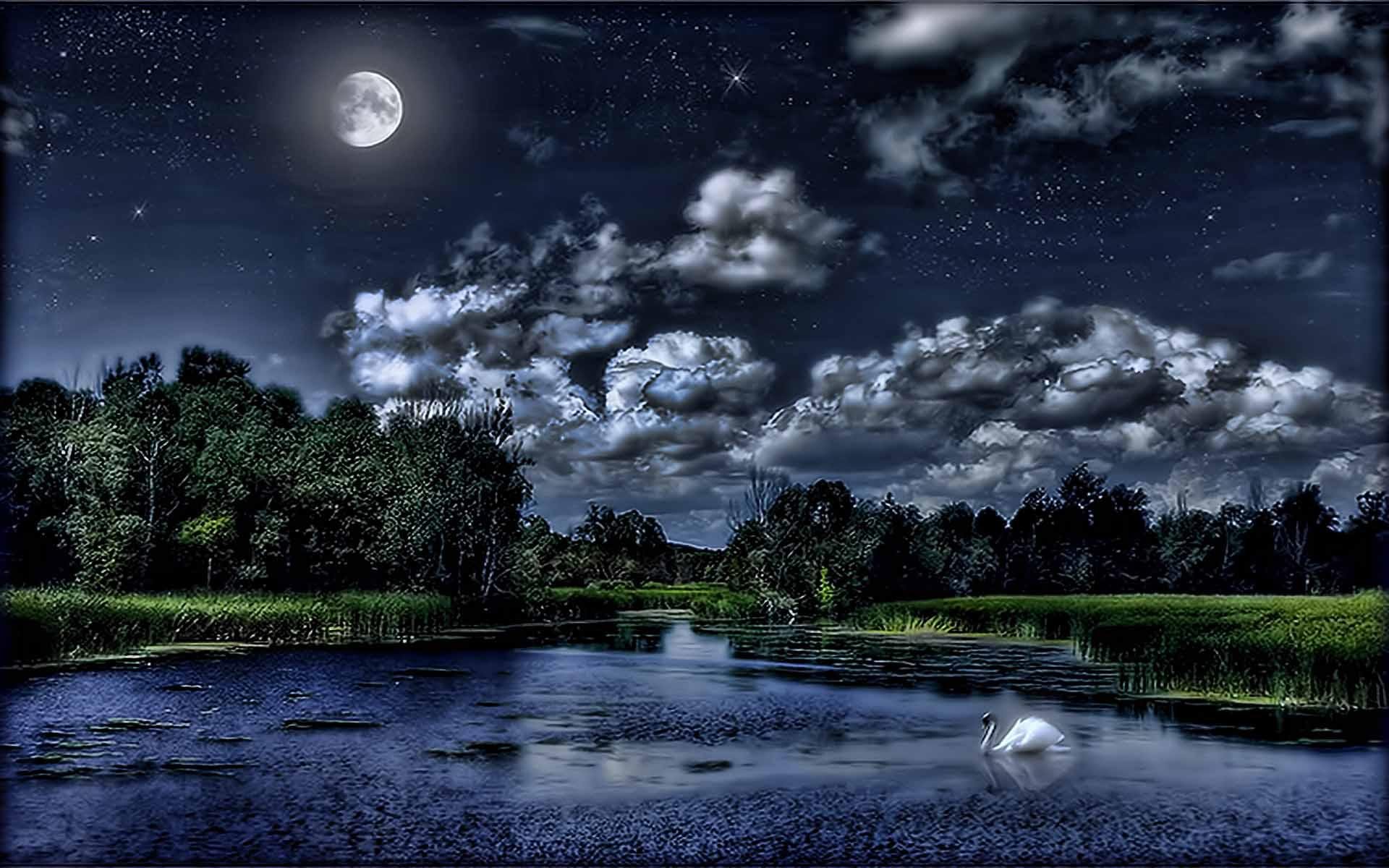 Вечер скоро ночь. Красивые ночные пейзажи. Луна река. Летняя ночь. Пейзаж ночь.