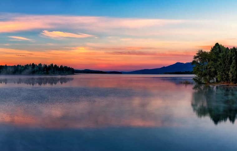 Озеро Меларен рассвет