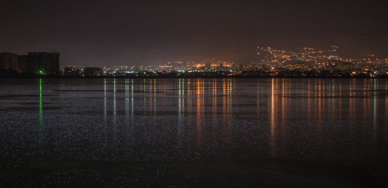 Махачкала парк АК гель ночью