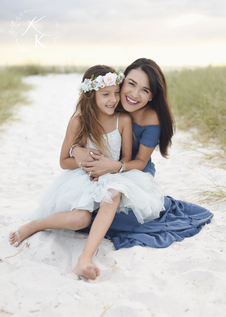 Фотосессия мама и дочка летом