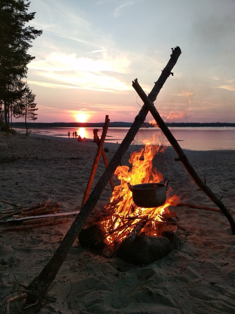 Карелия Карелия костер палатка