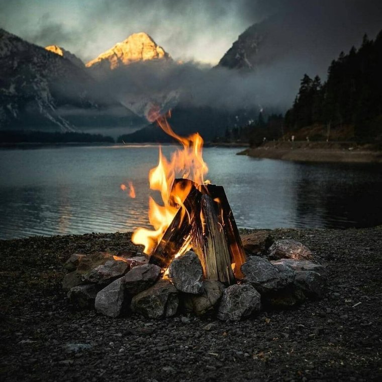 Костер в лесу