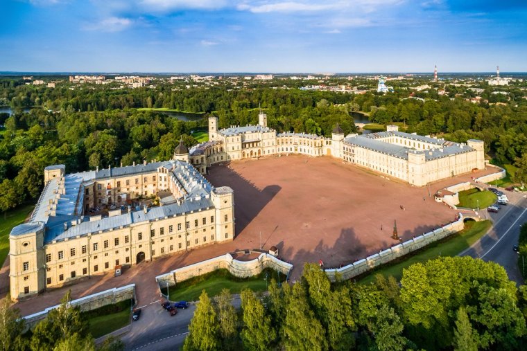 Гатчинский дворец вид сверху