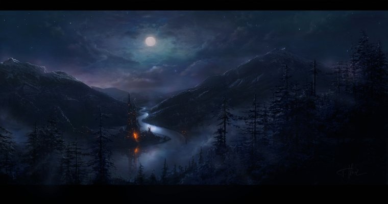 Ночной пейзаж арт