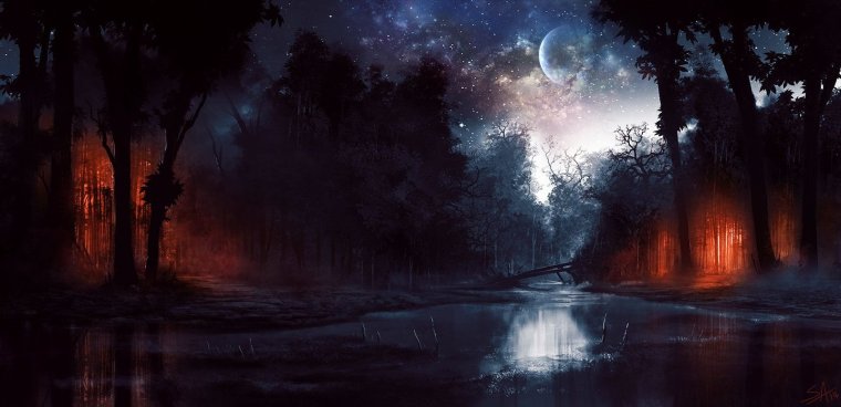 Ночной пейзаж арт