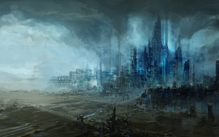 Город призрак Sci Fi Art