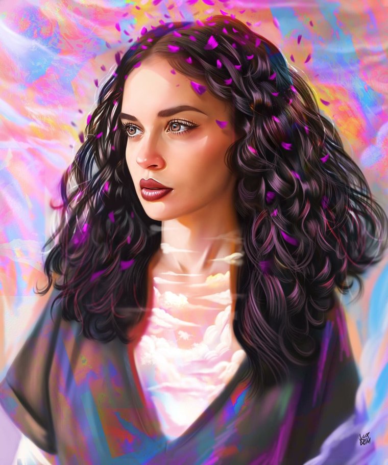 Девушка с веснушками арт