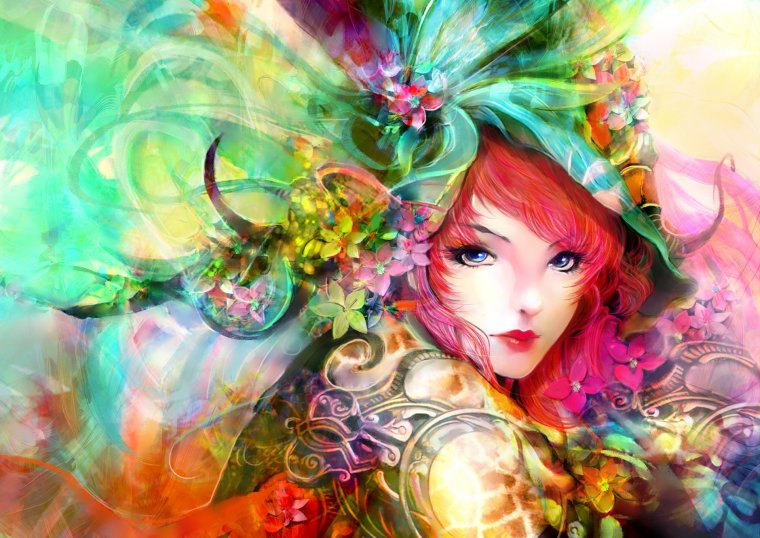 Весенние девушки фэнтези с цветами