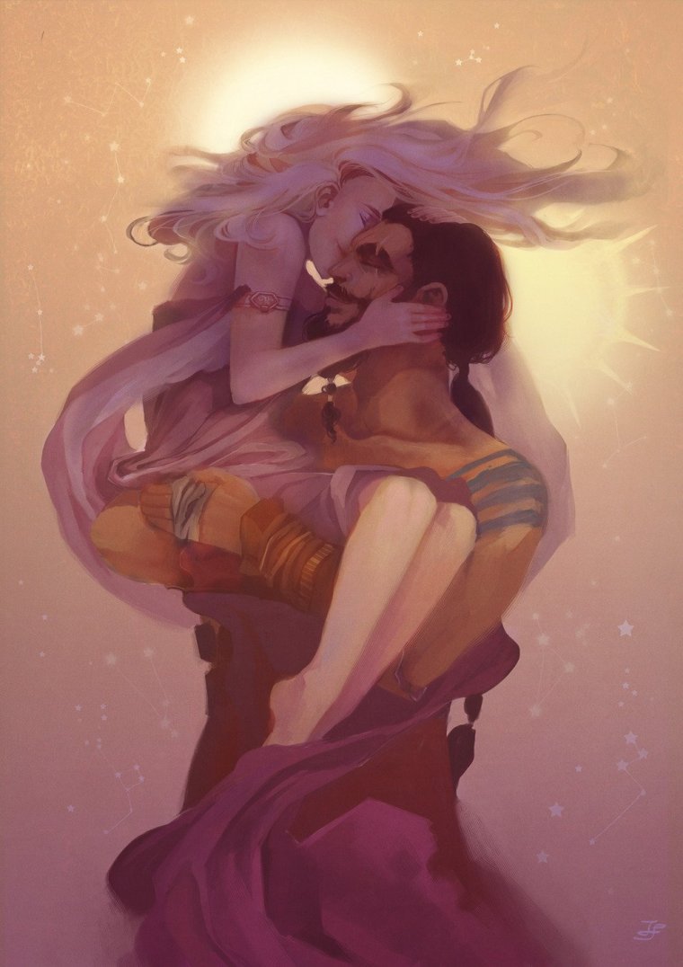 Страстный поцелуй арт