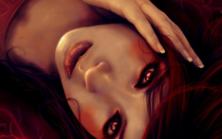 Девушка с кровавыми волосами