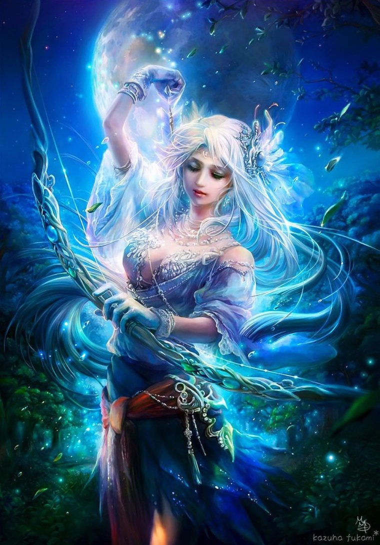 Диана богиня Луны с атрибутом